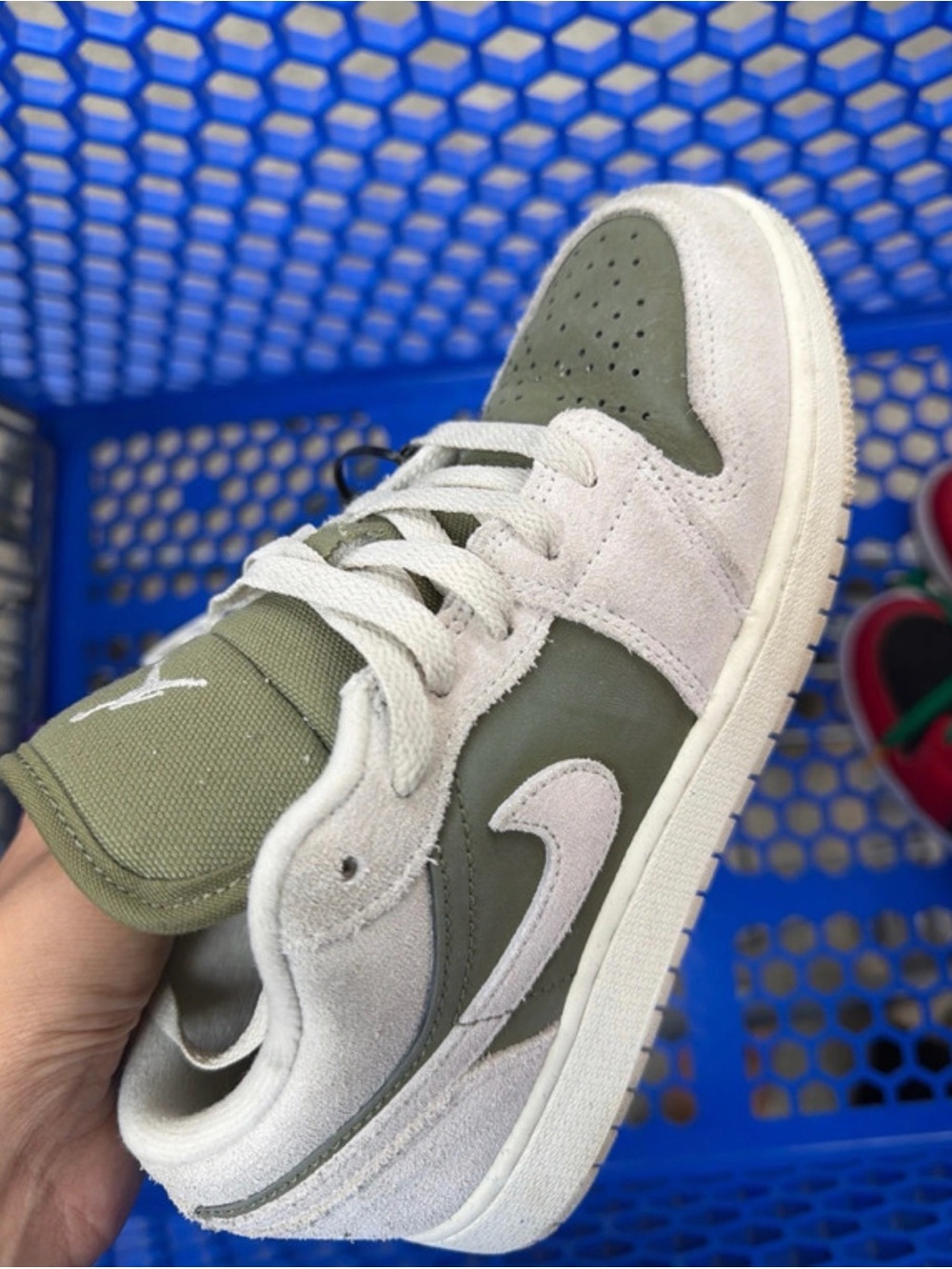 adidas Kids Low-Top Sneakers in Olive Green and Off-White